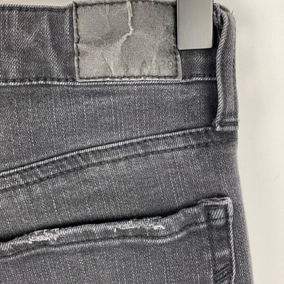 Aero High-Rise Jeans Womens Faded Black Size 4 Stretch Denim Distressed Pants - Picture 9 of 10